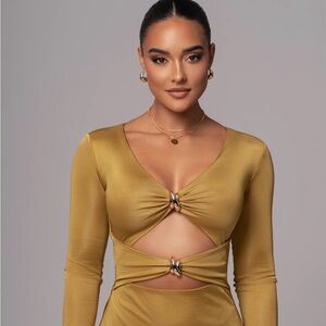 JLUXLABEL Lime Soiree Cutout Maxi Dress